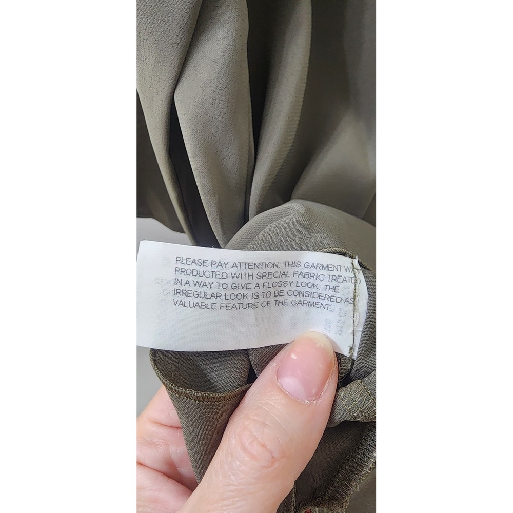 Les Copains Olive Green Batwing Sleeve Oversized Blouse Top IT 48 US XL - Picture 7 of 8